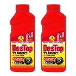 Destop lot de 2 gels dsinfectant et dboucheur canalisation turbo 5 min - 2 doses - 500ml