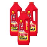 Destop lot de 3 gels dsinfectant et dboucheur canalisation turbo 5 min - 4 doses - 1l