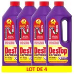 Destop lot de 4 gels d�boucheur canalisation express - 4 doses par flacon 950ml