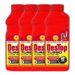 Destop lot de 4 gels dsinfectant et dboucheur canalisation turbo 5 min - 2 doses - 500ml