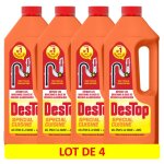 Destop lot de 4 gels sp�cial cuisine d�boucheur canalisation flacon de 1 l
