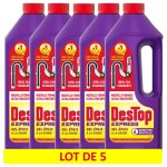 Destop lot de 5 gels d�boucheur canalisation express - 4 doses par flacon 950ml