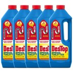 Destop lot de 5 gels dboucheur spcial toilettes - dtruit les bouchons des wc - avec javel - 1l