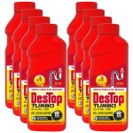 Destop lot de 8 gels dsinfectant et dboucheur canalisation turbo 5 min - 2 doses - 500ml