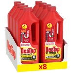 Destop lot de 8 gels dsinfectant et dboucheur canalisation turbo 5 min - 4 doses - 1l