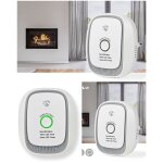 Detecteur de fuite de gaz domestique capteur compatible android ou ios bouton test 75db blanc Detecteur de fuite de gaz domestique capteur compatible android ou ios bouton test 75db blanc