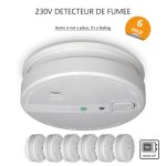 D�tecteur de fum�e elro fs1510 avec aimant - batterie 10 ans - norme en14604 - 6 pi�ces