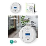 Dtecteur de monoxyde de carbone nedis - alarme co2 - conforme en 50291 - 85 db - blanc
