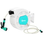 Dvidoir mural enrouleur automatique pivotant 180 tuyau 25 + 2 m avec lance arrosage 7 modes support ...