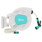 Dvidoir mural enrouleur automatique pivotant 180 tuyau 35 + 2 m avec lance arrosage 7 modes support ...
