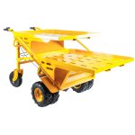 Diable lectrique 400 kg 4 roues motrices largeur 940 mm avec 2 plateaux mw tools es400b2