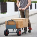 Diable professionnel 2 positions, bavette fixe et rabattable, 4 roues, 250 kg - prcd2p - ribitech