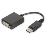 Digitus dvi / displayport adaptateur [1x displayport mle - 1x dvi femelle 24 + 5 ples] noir rond, blindage ...