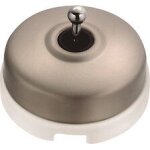 Dimbler - interrupteur va et vient porcelaine blanche coque nickel satin� r�f. 60308513 - fontini