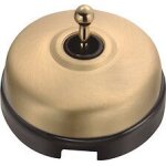 Dimbler - interrupteur va et vient porcelaine noire coque dor�e satin�e r�f. 60308743 - fontini