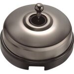 Dimbler - interrupteur va et vient porcelaine noire coque nickel satin� r�f. 60308793 - fontini