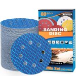 Disques abrasifs en forme de diamant 125 mm grain 40, papier de verre anti - colmatage 8 trous, pour ...