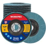Disque abrasif a lamelle 125 mm workpro, 10 pi�ces grain 60, disque a meuler en alumine de qualite superieure ...