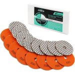 Disque diamant de polissage - 8pcs 100mm #200 sec tampon de polissage pour granit marbre pierre artificielle ...