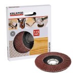 Disque a lamelles abrasives metal / bois 115mm g120 pour meuleuse kreator - krt255007 Disque a lamelles abrasives metal / bois 115mm g120 pour meuleuse kreator - krt255007