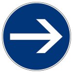 Disque d'obligation bleu - diam�tre 300 mm - fl�che novap