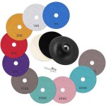 Disques de polissage humide diamants 11 pices - plaque de support en caoutchouc m14 et feutre de laine ...