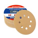 Disques de poncage workpro 125mm 50 pieces, grain 80, 120, 240, 3 fois plus resistant, disques abrasifs ...