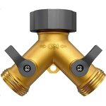 Distributeur 2 voies (y) avec vannes d'arr�t, distributeur de tuyau d'arrosage, distributeur 2 voies ...