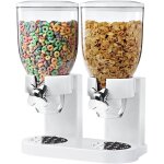 Distributeur pour céréales, pâtes, bonbons, desserts, fruits secs simple avec roulette, double récipient ... Distributeur pour céréales, pâtes, bonbons, desserts, fruits secs simple avec roulette, double récipient ...