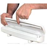 Distributeur de film alimentaire ou de papier aluminium, blanc, 30 cm, 2025