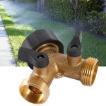 Distributeur en y à double robinet en laiton pour tuyau d'aspiration de 3 / 4 - vanne 2 voies avec commande ... Distributeur en y à double robinet en laiton pour tuyau d'aspiration de 3 / 4 - vanne 2 voies avec commande ...