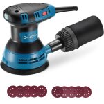 Dongcheng ponceuse excentrique 300 w, 125 mm, 6 vitesses, 4000 - 12000 tr / min avec dpoussireur et ...