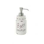 Doseur pour savon liquide a poser en ceramique blanche decoree cindy