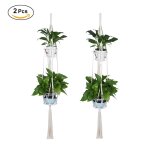 Double cintre pour plantes en macram, 2 pices, corde en coton, pot de fleur, support de filet pour ...