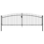 Double portail avec haut sous forme de lance 400 x 175 cm