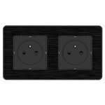Prise 2p + t 2x16a - easy eject complet - m�tal noir bross� kouro - zenitech