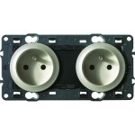 Double prises legrand + t prcable celiane compo en titane