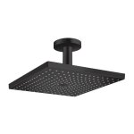 Douche de tte 300 air 1jet avec raccordement plafond 100 mm noir mat