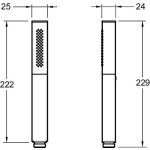 Douchette  main carr jacob delafon shift ellipse, noir et chrome