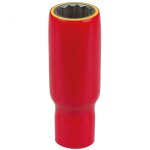 Douille 3 / 8' avec rev�tement isolant, longue, 13 mm