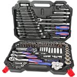 Douille cles a cliquet et embouts professionnels en acier chrome - vanadium coffret pour reparation voiture ...