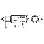 Douille longue 1 / 2 12 pans 13 mm sam - sl - 13