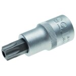 Douille male embout torx carre 1 / 2 - torx 20 percé 55 mm Douille male embout torx carre 1 / 2 - torx 20 percé 55 mm