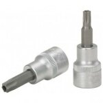 Douille tournevis - 3 / 8'' - torx percé 27 - l. 50 mm - chromemat - sur support Douille tournevis - 3 / 8'' - torx percé 27 - l. 50 mm - chromemat - sur support