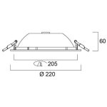 Downlight led syl - lighter - 165 - 12w blanc sylvania