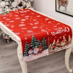 Drapeau de table de noël, chemin de table, nappe, décoration de noël, ornement non tissé, salle a manger, ... Drapeau de table de noël, chemin de table, nappe, décoration de noël, ornement non tissé, salle a manger, ...