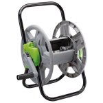 Draper tools 25068 enrouleur de tuyau d'arrosoir de jardin chariot sur roues manuel vert et gris