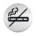 Durable picto  no smoking  rond argent acier inoxydable