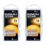 Duracell lot de 2 blisters de 6 piles auditives activair easytab da 13 - 1, 45v