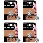 Duracell lot de 4 blisters de 1 pile bouton lithium  electronics  cr 2430 3 volt